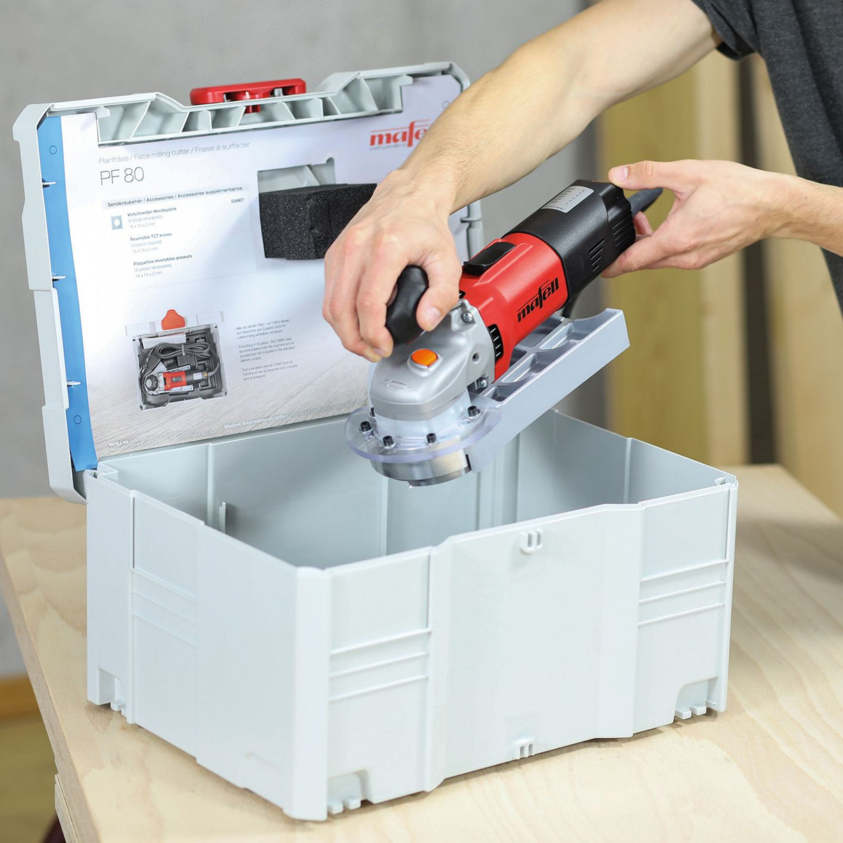 Mafell Akku-Planfräse PF 80-18 PURE im MAX3 (ohne Akkus, ohne Ladegerät) - 9M2102