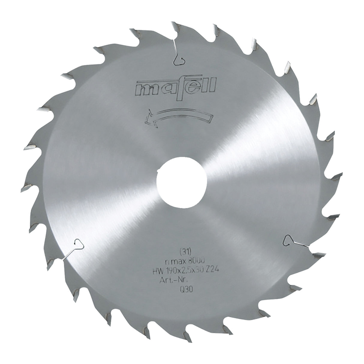 Mafell Sägeblatt-HM, 168 x 1,2/1,8 x 20 mm, Z 24, WZ, für universellen Einsatz in Holz - 092478
